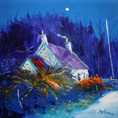 An autumn eveninglight Dunrostan Knapdale 20x20
